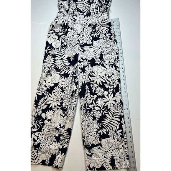Boden Sleeveless Blue White Floral Linen Blend Amanda Jumpsuit US Size 4 UK 8 - Picture 9 of 12